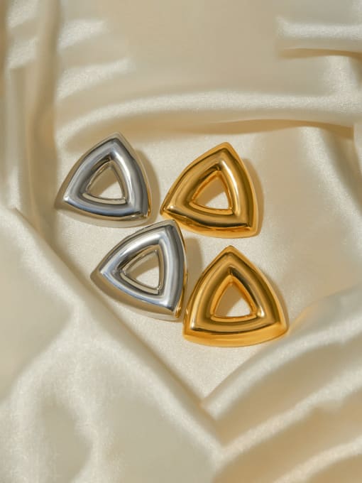 J&D Titanium Steel Triangle Minimalist Stud Earring