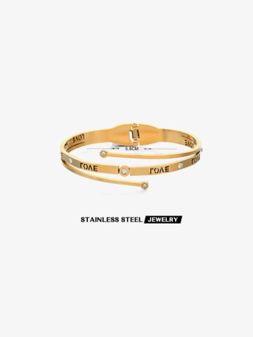 J$L  Steel Jewelry Titanium Steel Letter Minimalist Band Bangle 1