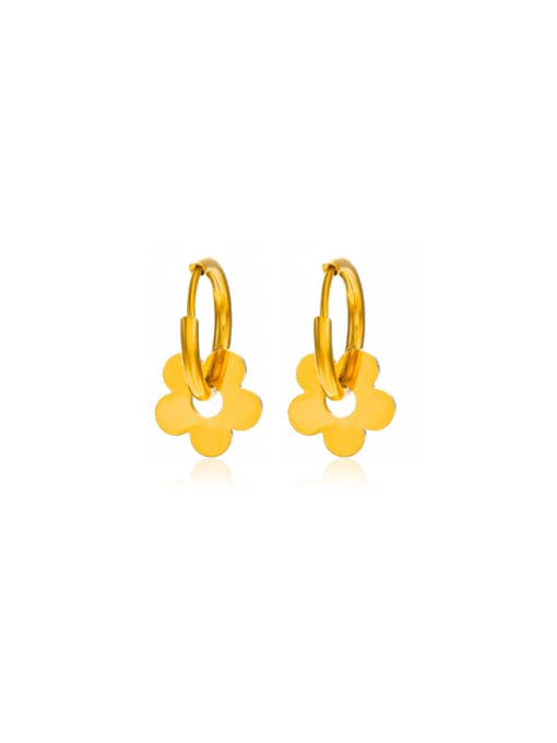 J$L  Steel Jewelry Stainless steel Flower Minimalist Huggie Earring 0