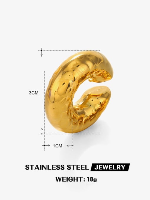1 golden hammer patterned ear clip Stainless steel Geometric Hip Hop Single Earring