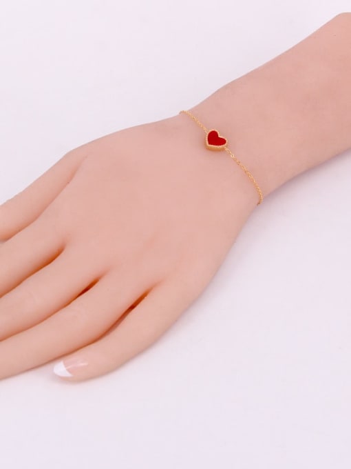 K.Love Titanium Enamel Heart Minimalist Link Bracelet 3