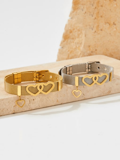 Clioro Mesh Stainless Steel Couple Bracelet Watch Love Bracelet 1