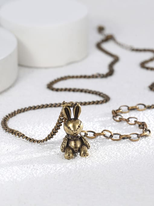H01526 necklace Brass Rabbit Trend Necklace