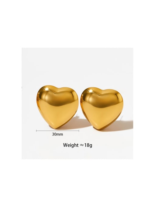 Clioro Stainless steel Heart Trend Stud Earring 2