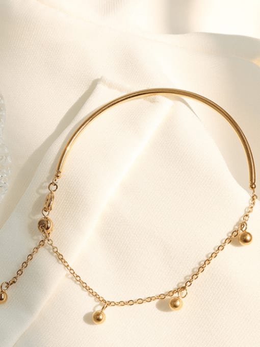 Gold bracelet 19cm Titanium 316L Stainless Steel Bell Minimalist Bracelet with e-coated waterproof
