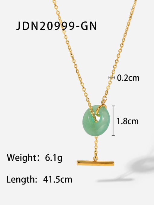 JDN20999 GN Stainless steel Natural Stone Geometric Vintage Necklace
