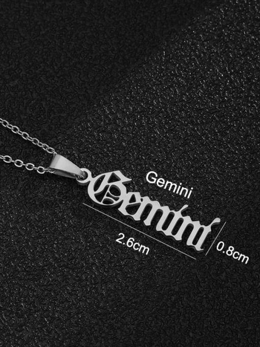 Steel Gemini Stainless steel Constellation Hip Hop Necklace