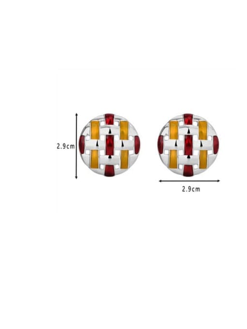 Clioro Brass Enamel Geometric Trend Stud Earring 3