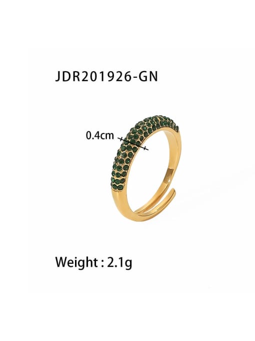 J&D Stainless steel Rhinestone Geometric Dainty Ring 2