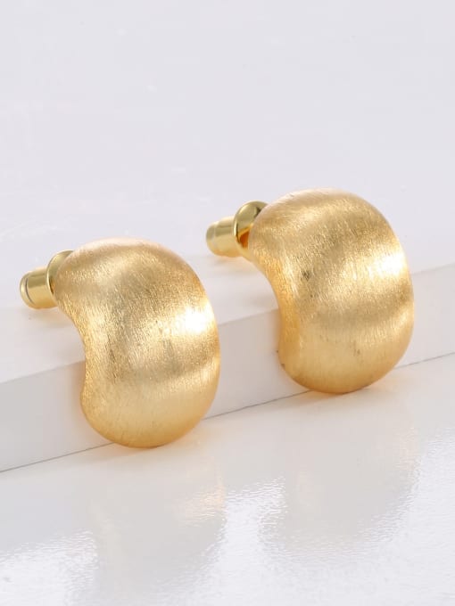 H02180 Gold Brass Geometric Trend Stud Earring