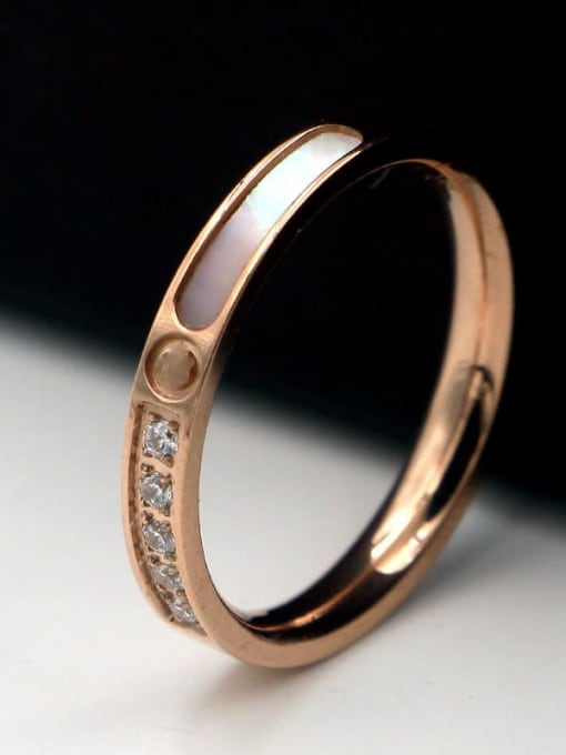 K.Love Titanium Shell Geometric Minimalist Band Ring 2