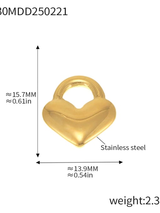 D30 Gold Pendant Stainless steel Minimalist Heart Irregular Diy Pendant