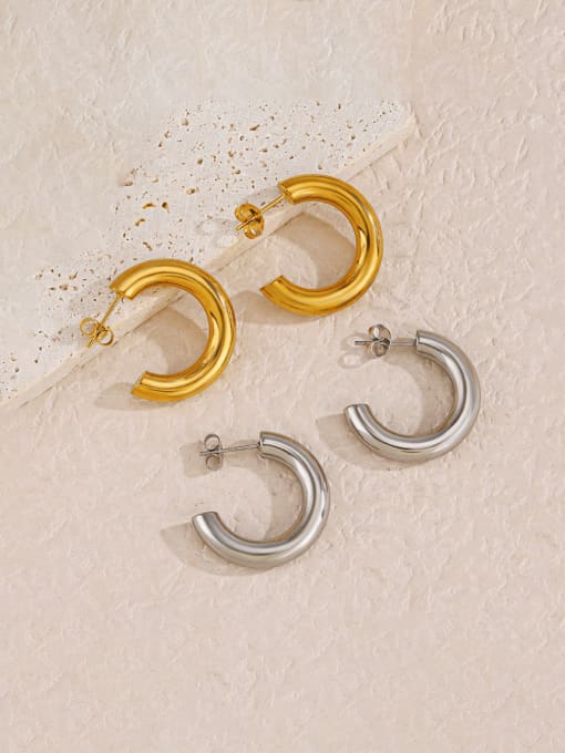 J$L  Steel Jewelry Stainless steel Geometric Hip Hop Stud Earring