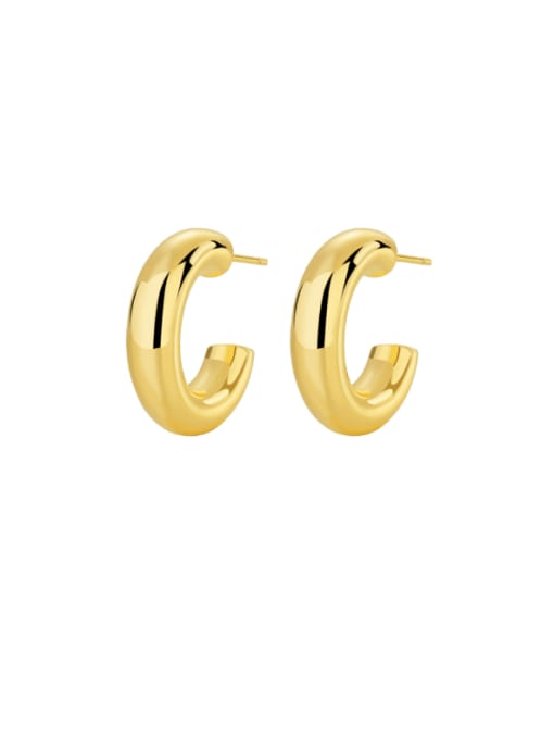 QJM Brass Geometric Minimalist Stud Earring