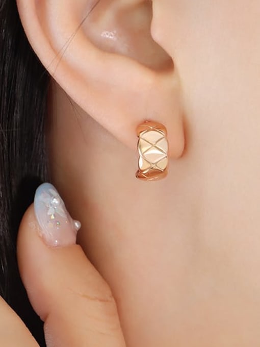 F285 small rose gold earrings Titanium Steel Geometric Minimalist Stud Earring
