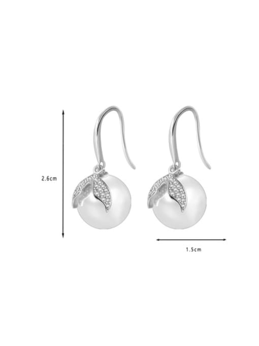 Clioro Brass Imitation Pearl Geometric Minimalist Hook Earring 3