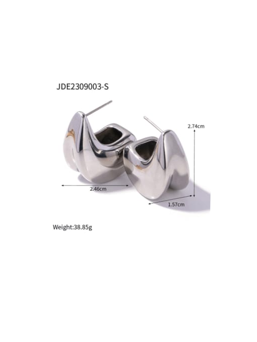 JDE2309003 S Stainless steel Geometric Hip Hop Stud Earring