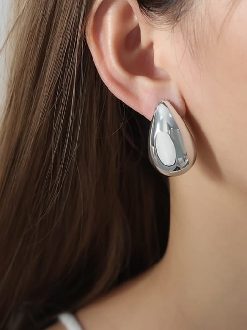 F1081 Bright Steel Earrings Titanium Steel Geometric Trend Stud Earring