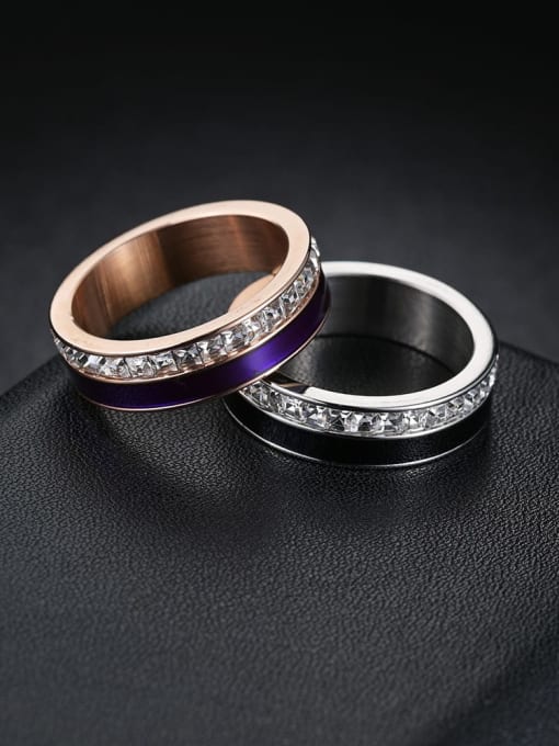 SM-Men's Jewelry Titanium Steel Enamel Geometric Minimalist Band Ring 1