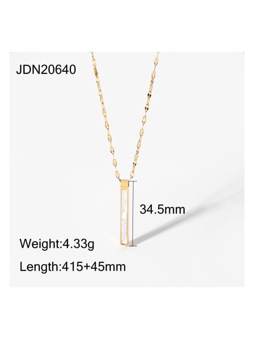 J&D Stainless steel Shell Rectangle Trend Necklace 4