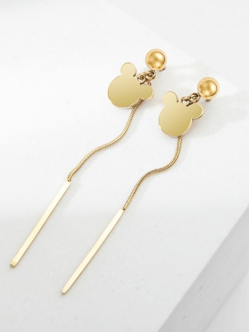 YAYACH Mouse stainless steel long chain earrings 2