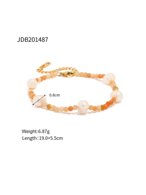 JDB201487 Stainless steel Natural Stone Bohemia Irregular  Bracelet and Necklace Set