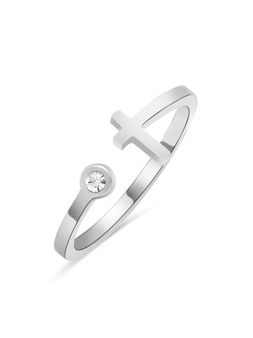 SR21111302S Stainless steel Heart Minimalist Band Ring