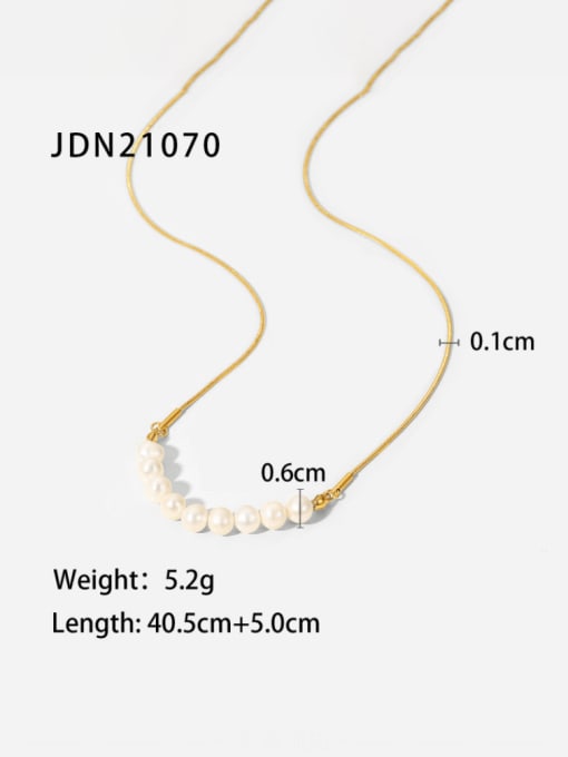 J&D Stainless steel Imitation Pearl Round Minimalist Necklace 3