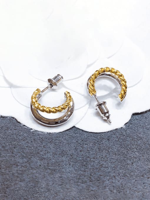 Clioro Brass Geometric Vintage Stud Earring 0