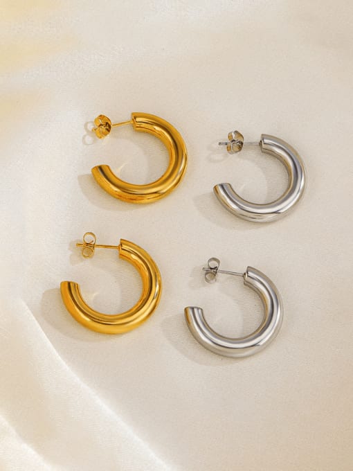 J$L  Steel Jewelry Stainless steel Geometric Hip Hop Stud Earring 2