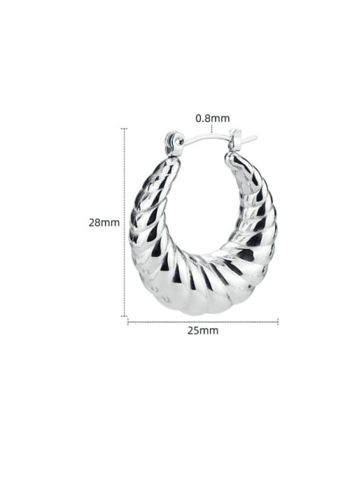 BELII Titanium Steel Geometric Minimalist Huggie Earring 1