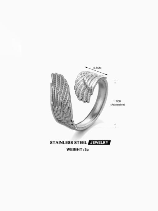 J$L  Steel Jewelry Stainless steel Feather Hip Hop Band Ring 2