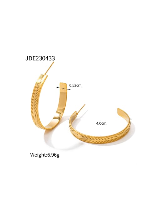 JDE230433 Stainless steel Geometric Trend Hoop Earring
