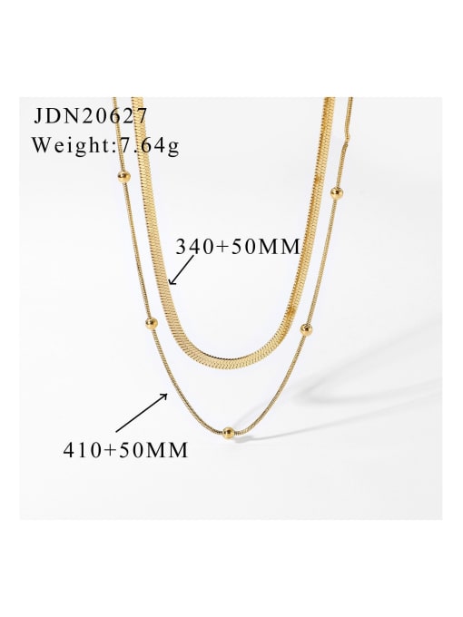 J&D Stainless steel Bead Geometric Trend Multi Strand Necklace 4