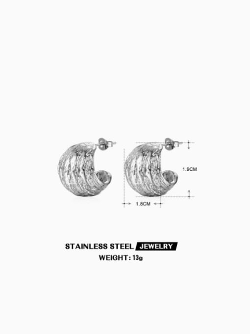 Steel colored geometric earrings Stainless steel Geometric Vintage Stud Earring