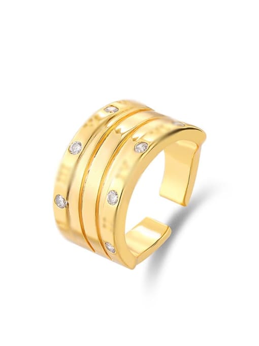 JR21121042 Brass Geometric Minimalist Stackable Ring