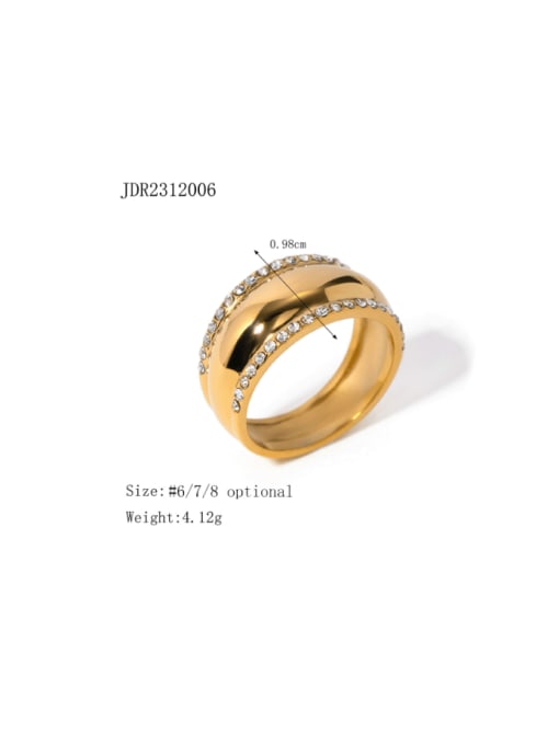 JDR2312006 Stainless steel Geometric Hip Hop Band Ring