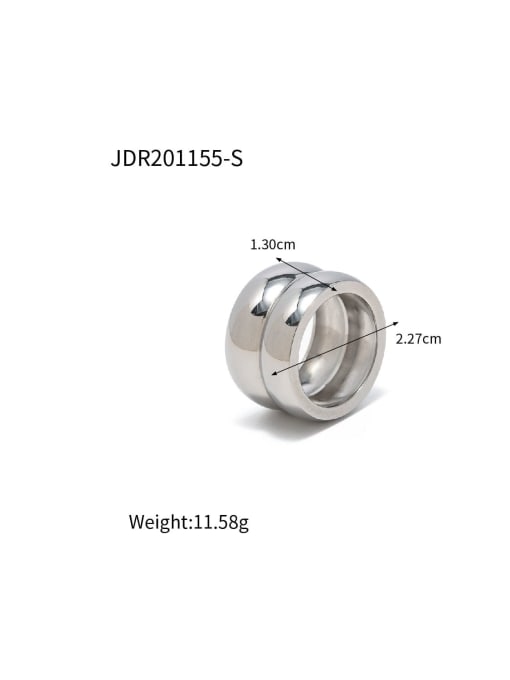 J&D Stainless steel Geometric Trend Band Ring 2