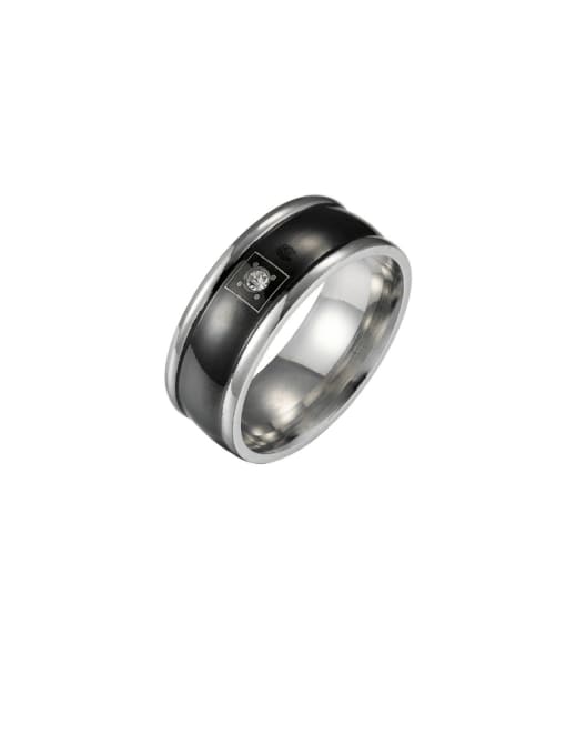 SM-Men's Jewelry Stainless steel Rhinestone Geometric Hip Hop Men's Ring 0