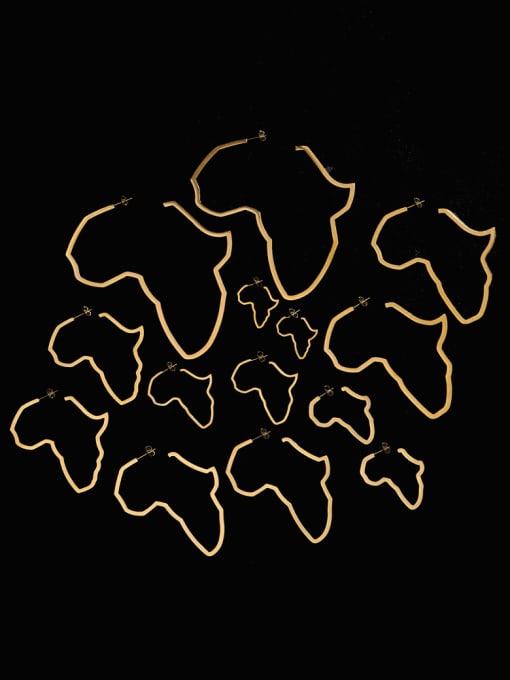 SONYA-Map Jewelry Stainless steel Geometric Minimalist Map of Africa Chandelier Earring 0
