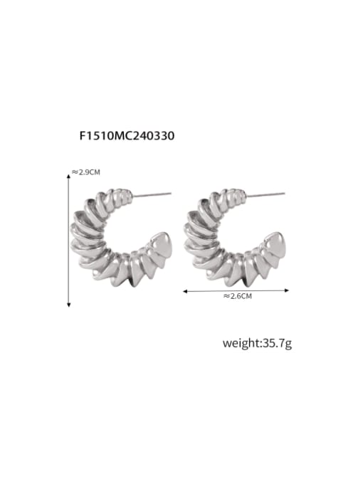 F1510 Steel Earrings Titanium Steel Geometric Hip Hop Stud Earring