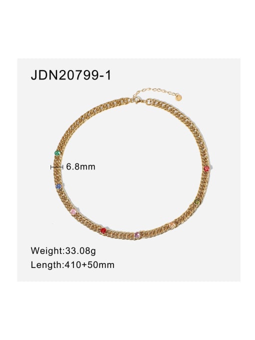 JDN20799 1 Stainless steel Cubic Zirconia Trend Cuban Necklace