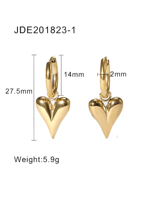 JDE201823 1 Stainless steel Heart Hip Hop Huggie Earring