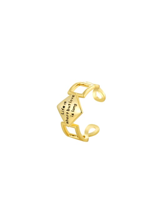 QJM Brass Letter Trend Band Ring 0