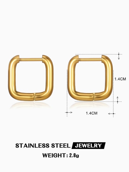 Gold ZN465G Stainless steel Geometric Minimalist Huggie Earring