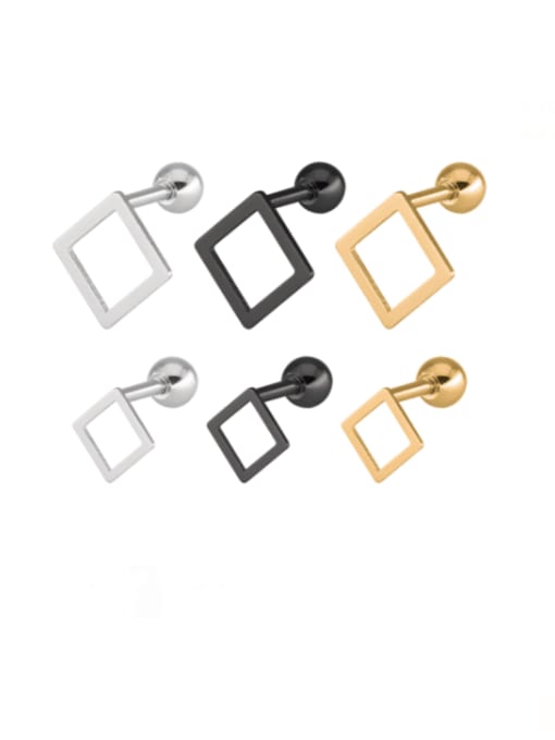 BELII Titanium Steel Square Minimalist Single Earring(Single-Only One) 0