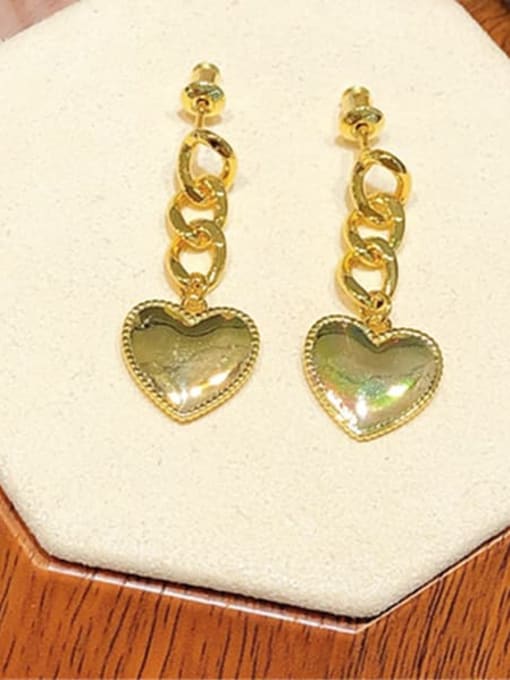 Clioro Brass Heart Vintage Drop Earring 2