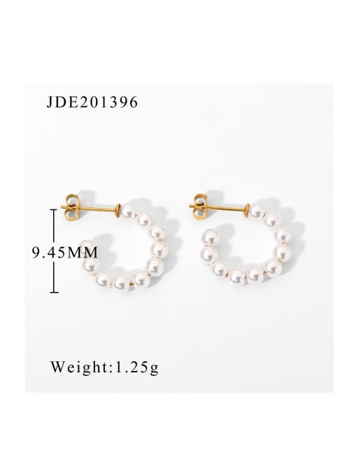 JDE201396 Stainless steel Imitation Pearl Geometric Trend Stud Earring