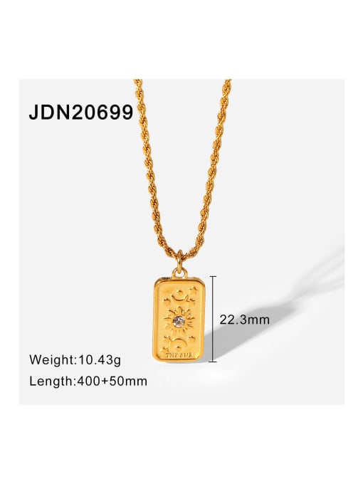 J&D Stainless steel Cubic Zirconia Rectangle Trend Cuban Necklace 4