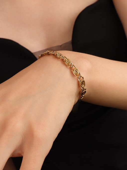 gold texture chain bracelet 15 +5cm Titanium Steel  Hip Hop Irregular Earring Braclete and Necklace Set